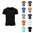 thumbnail image 1 of T Shirts for Man Summer Casual Lightweight Breathable Short Sleeve V Neck Plain Basic Tshirts Mens Tees, 1 of 3
