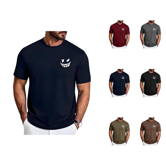 T Shirts for Men 2026 Summer Casual Short Sleeve Crewneck Cool Tee Shirt Streetwear