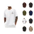 thumbnail image 1 of T Shirts for Men 2026 Summer Casual Short Sleeve Crewneck Smile Face Printed Tee Shirt Streetwear, 1 of 5