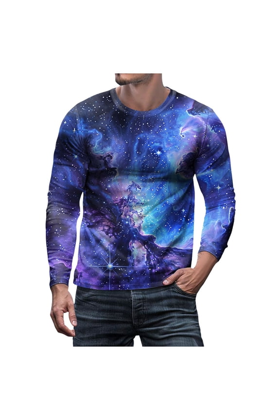 T Shirts for Men 3D Printed Galaxy Solar System Planets Nebula Shirt Funny Graphic Blouse Tee Tops Galaxy Solar System Planets Regular Fit