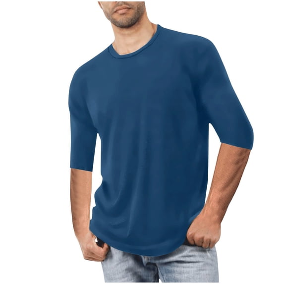 T-Shirts for Men Casual Half Sleeve Summer Top Workout Athletic Gym Quick Dry Tees Crewneck Base Layer (3XL, Blue)