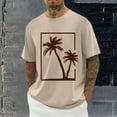 thumbnail image 1 of T Shirts for Men Short Sleeve Round-Neck Printing Casual Shirts Khaki XXXXL, 1 of 5