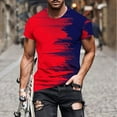 thumbnail image 1 of T-Shirts for Men under $5 Short Sleeve Round Neck Print Casual T-shirt Red M, 1 of 5