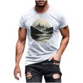 thumbnail image 1 of T Shirts for Men under $5 Short Sleeved Round Neck Casual Printed Shirt, 1 of 4