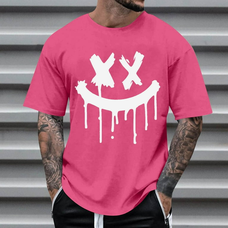 T-Shirts for Men Clearance under $5 Short Sleeved Round Neck