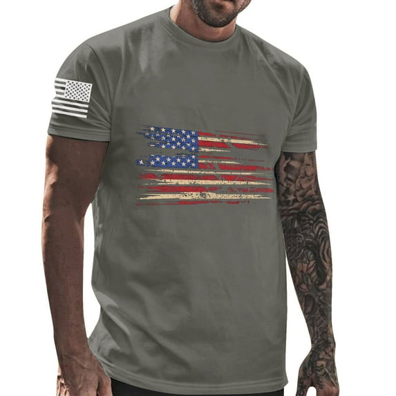 T-Shirts for Men under $5 Short Sleeves Round Neck Casual Printing Pullover Fitness Sports T-Shirt Dark Gray L
