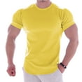 thumbnail image 1 of T-Shirts for Men Clearance under $5 Short-sleeved Sports Quick Dry Fitness Stretch T-shirt Yellow L, 1 of 5