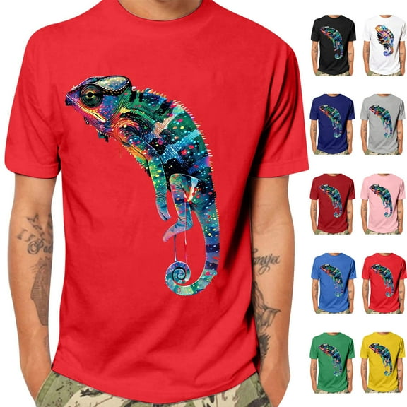 T Shirts for Men Crewneck Short Sleeve Graphic Crew Neck Relaxed Fit T-Shirt（Orange Size:S-4XL)