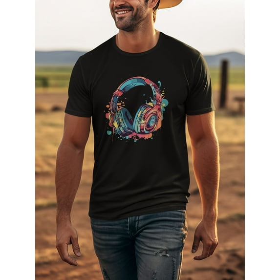 T-Shirts for Men Graphic Funny Crazy Novelty Mens Cotton Short Sleeve Tops Black E S