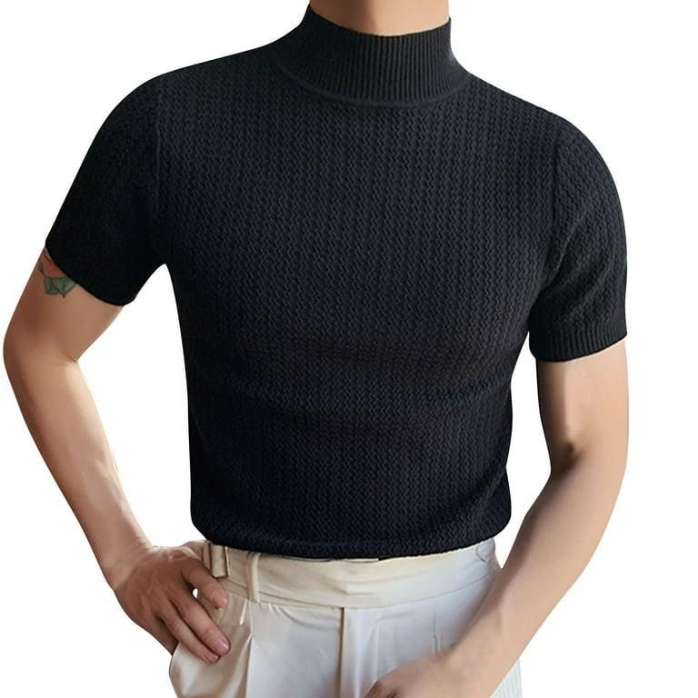 Turtleneck short sleeve top clearance mens
