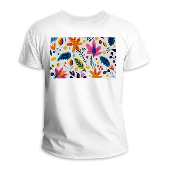 T Shirts for Men Pack,Short Sleeve Shirts for Women,Colorful Christmas Flower,4XL