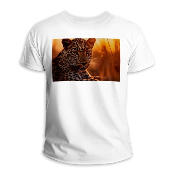 T Shirts for Men Pack,Short Sleeve Shirts for Women,Jungle Animal Leopard Pattern,L