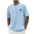 thumbnail image 1 of T Shirts for Men Palm Tree Printed Graphic Tees Casual Summer Hawaiian Beach Tops Short Sleeve Crewneck Shirts, 1 of 4