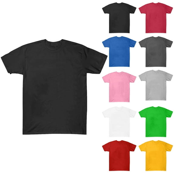 T Shirts for Men Plus Size Solid Color Crew Neck Casual Loose Tee Shirts Short Sleeve Mens Summer Tops S-3XL under $5 Black