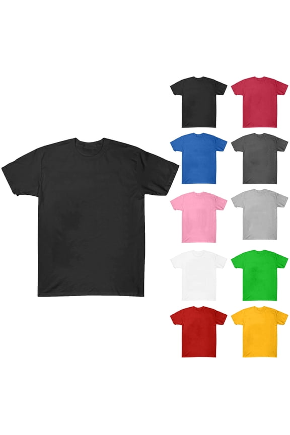 T Shirts for Men Plus Size Solid Color Crew Neck Casual Loose Tee Shirts Short Sleeve Mens Summer Tops S-3XL under $5 Black