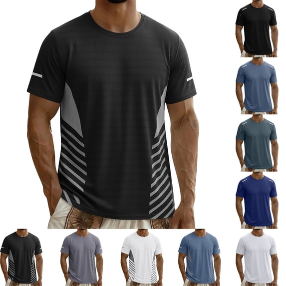 T Shirts for Men Plus Size Solid Color Crew Neck Casual Loose Tee Shirts Short Sleeve Big and Tall Mens Summer Tops