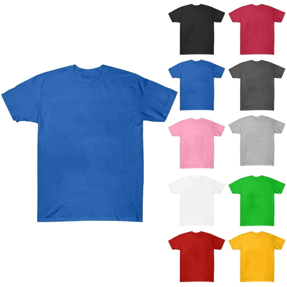 T Shirts for Men Plus Size Solid Color Crew Neck Casual Loose Tee Shirts Short Sleeve Mens Summer Tops S-3XL under $5 Blue