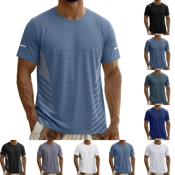 T Shirts for Men Plus Size Solid Color Crew Neck Casual Loose Tee Shirts Short Sleeve Big and Tall Mens Summer Tops