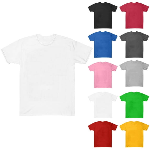 T Shirts for Men Plus Size Solid Color Crew Neck Casual Loose Tee Shirts Short Sleeve Mens Summer Tops S-3XL under $5 White