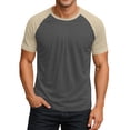 thumbnail image 1 of T -Shirts for Men Raglan Sleeve Crewneck Elastic Outdoor Tops Basic Short Sleeve Soft Gym Pullover, 1 of 6