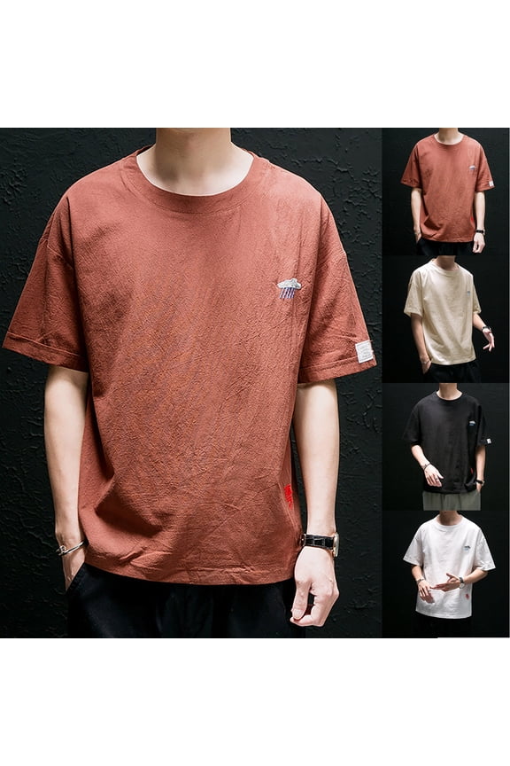 T Shirts for Men Short Sleeve Pack Crew Neck Classic Jersey Tee Classic Fit Undershirt Tee Tops Bulk Summer Casual Plain Short Sleeve (Coffee,XXXXXL)
