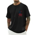 thumbnail image 1 of T-Shirts for Men Short Sleeve Round-Neck Independence Day Print Casual Shirts Black XXXL, 1 of 5