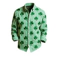 thumbnail image 1 of T Shirts for Men St Patricks Day Print Festive Celebration Casual Comfortable Button Down Long Sleeve Shirts, 1 of 3