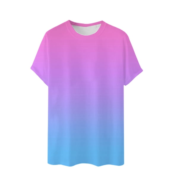T-Shirts for Men Summer Short Sleeve Gradient Color Pullover Tees 2025 Stylish Casual Stretch Comfy Loose Workout Tops Z001-Pink XXL