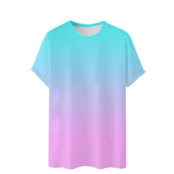T-Shirts for Men Summer Short Sleeve Gradient Color Pullover Tees 2025 Stylish Casual Stretch Comfy Loose Workout Tops Z001-Sky Blue M