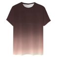 thumbnail image 1 of T-Shirts for Men Summer Short Sleeve Gradient Color Pullover Tees 2025 Stylish Casual Stretch Comfy Loose Workout Tops Z002-Brick Red XL, 1 of 3
