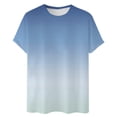 thumbnail image 1 of T-Shirts for Men Summer Short Sleeve Gradient Color Pullover Tees 2025 Stylish Casual Stretch Comfy Loose Workout Tops Z002-Light Blue XXL, 1 of 3