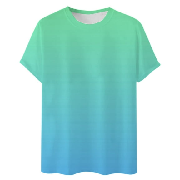 T-Shirts for Men Summer Short Sleeve Gradient Color Pullover Tees 2025 Stylish Casual Stretch Comfy Loose Workout Tops Z003-Green M