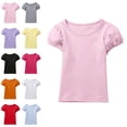 thumbnail image 1 of T Shirts for Tween Girls Short Sleeve Crew Neck Girls Pink T Shirt Casual Base Girls Clothing 10-11 Years, 1 of 4