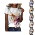 thumbnail image 1 of T Shirts for Women 2026 Summer Casual Short Sleeve Crewneck Dragonfly Graphic Tees Tshirts, 1 of 4