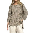 thumbnail image 1 of T Shirts for Women Baseball Art Print Casual 3/4 Sleeve T Shirts Round Neck Cotton Shirt, 1 of 3
