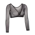 thumbnail image 1 of T Shirts for Women Both Side Wear Solid Color Sheer Plus Size Seamless Arm Shaper Crop Inner Lap Shirt, 1 of 7