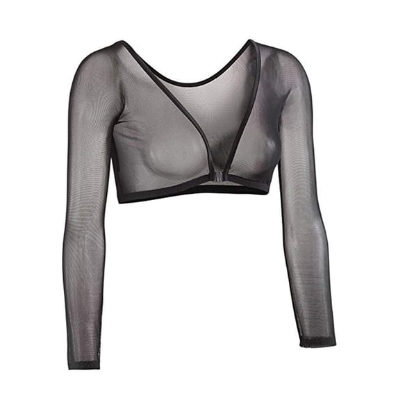 T Shirts for Women Both Side Wear Solid Color Sheer Plus Size Seamless Arm Shaper Crop Inner Lap Shirt