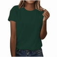 thumbnail image 1 of T Shirts for Women Casual Summer Dressy Short Sleeve Crew Neck Plain Tops Tee Women Blouses Clothes Solid Color Loose Fashion Shirts, 1 of 4