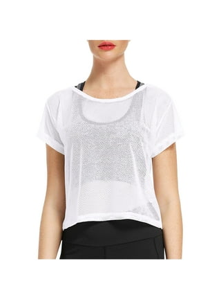 Binpure Women Fashion Sexy Sheer T Shirt Mesh Top Transparent Tops