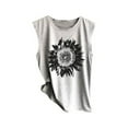 thumbnail image 1 of T Shirts for Women Casual Tops Sleeveless Sunflowe Prin Loose Tank Soft Comfortable Tee Shirt Top, 1 of 3