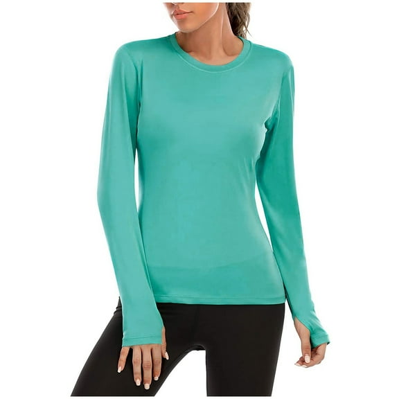 T Shirts for Women Casual Tops Summer Solid Color Long Sleeved Sunscreen Quick-drying Tee Shirt Top