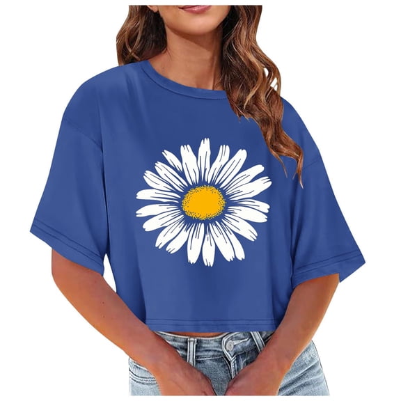 T Shirts for Women Fashion Women Summer Printing Round-Neck T-Shirt Short Sleeve Casual Blouse