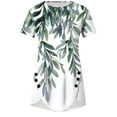 thumbnail image 1 of T Shirts for Women Women's Casual Button Printed Short Sleeve Comfortable Round Neck Blouse Tops, 1 of 4