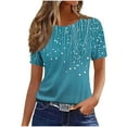 thumbnail image 1 of T Shirts for Women Women's Casual and Fashionable Printed T-Shirt with Round Neck and Short Sleeved, 1 of 4