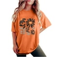 thumbnail image 1 of T Shirts for Women Women's Fashion Summer Round Neck Drop Sleeves Short Sleeve Flower Printing, 1 of 7