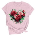 thumbnail image 1 of T Shirts for Women Women's Lover Love Printed T-Shirt Round Neck Short Sleeved, 1 of 3