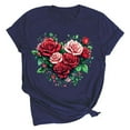 thumbnail image 1 of T Shirts for Women Women's Lover Love Printed T-Shirt Round Neck Short Sleeved, 1 of 3