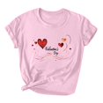 thumbnail image 1 of T Shirts for Women Women's Lover Love Printed T-Shirt Round Neck Short Sleeved, 1 of 3