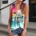 thumbnail image 1 of T Shirts for Women Coconut Tree Print Crew Neck Sleeveless Loose Fit Racerback Tank Tops for Summer Wear Womens Graphic Tees Multicolour L, 1 of 1