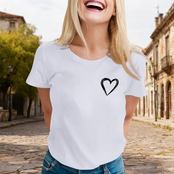 T-Shirts for Women Crew NeckShort Sleeve Basic Tees White Spring Tops Womens Casual Tops